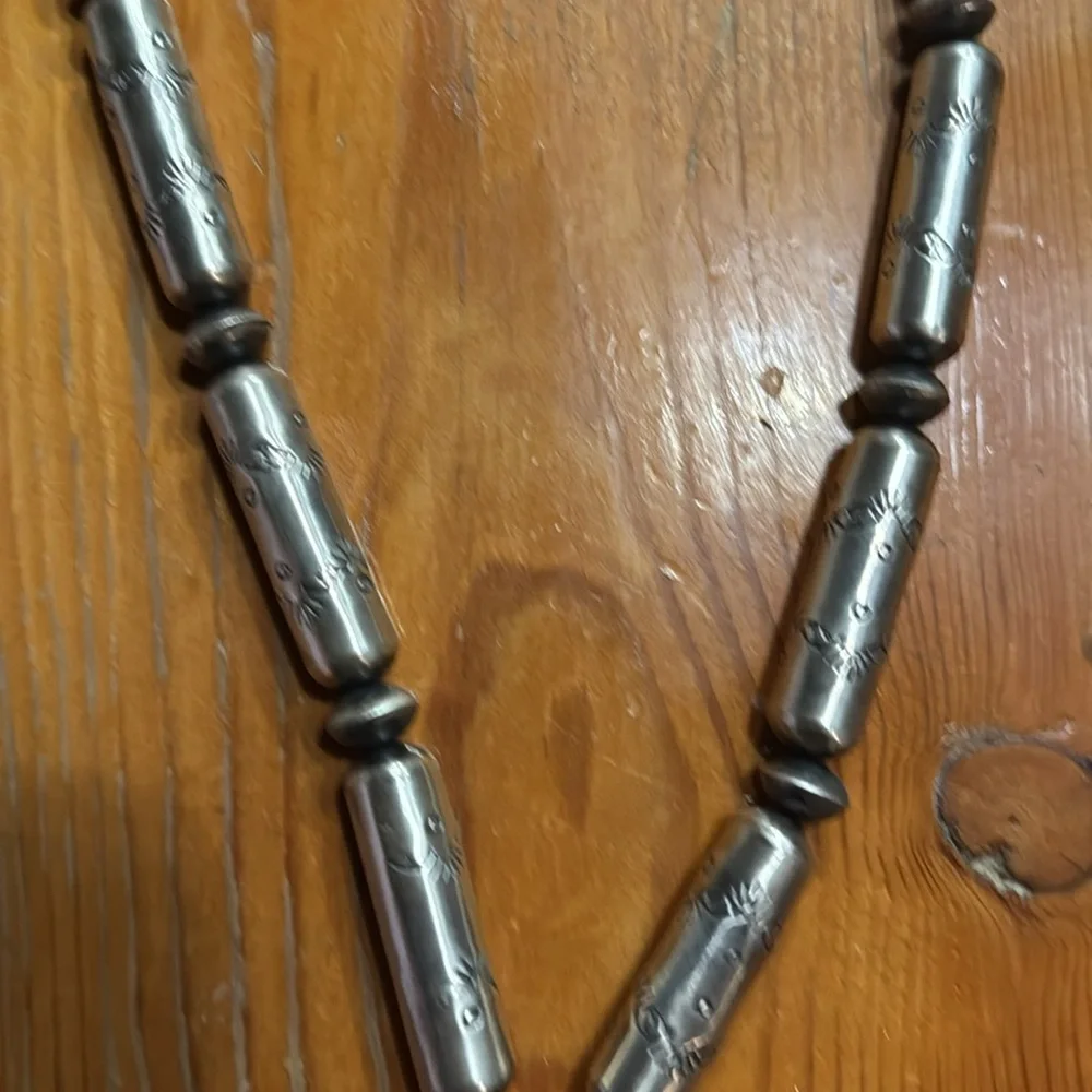 Sterling Silver Jacla Barrell Bead Necklace - Picture 3 of 3